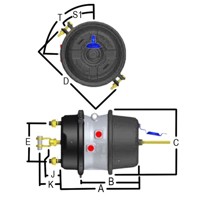 BRAKE CHAMBER 3036 GC3036 BRAKE CHAMBER 3036 GC3036